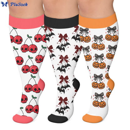 Plus Size Festive Bow Compression Socks - image 0