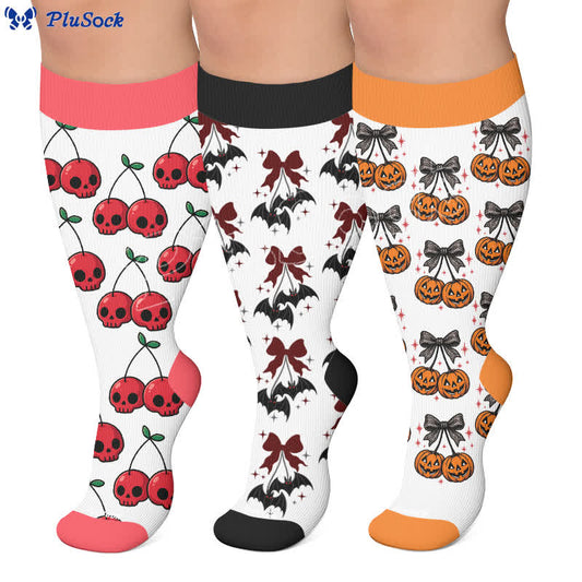 Plus Size Festive Bow Compression Socks - image 0