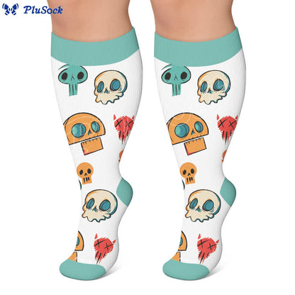 Plus Size Balloon Dog Skull Compression Socks - image 6