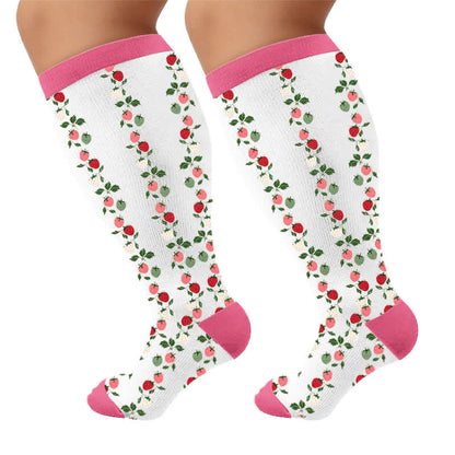 Plus Size Floral Ribbed Compression Socks - image 10