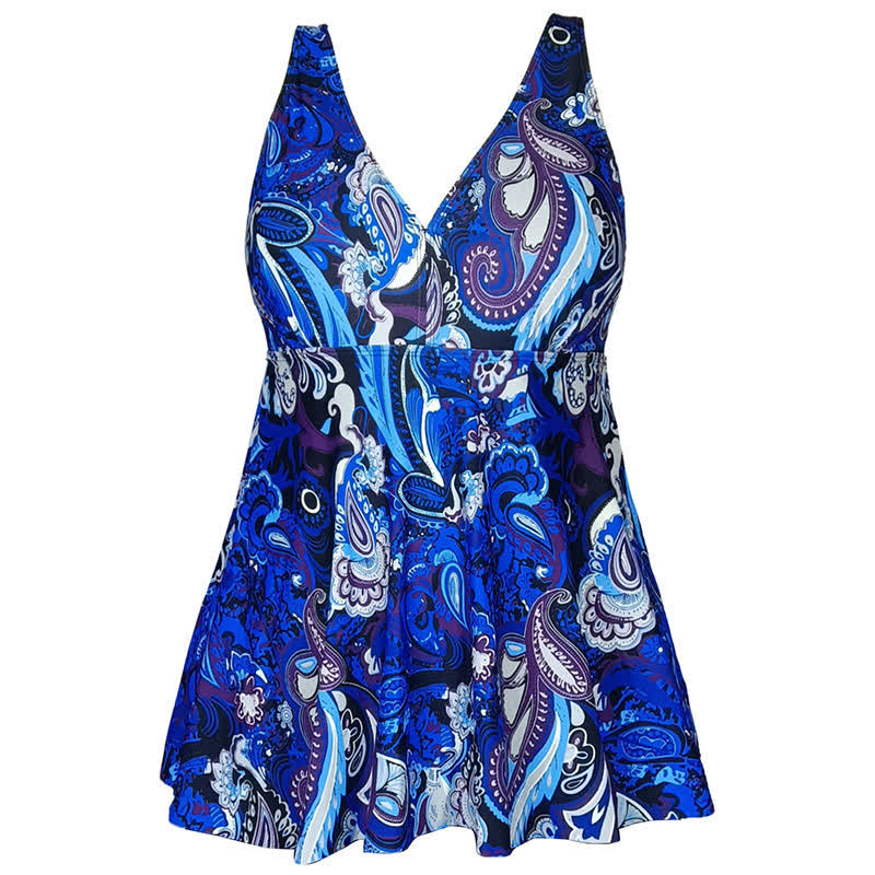 Plus Size Printed Ring Strap Swim Dress - image 16