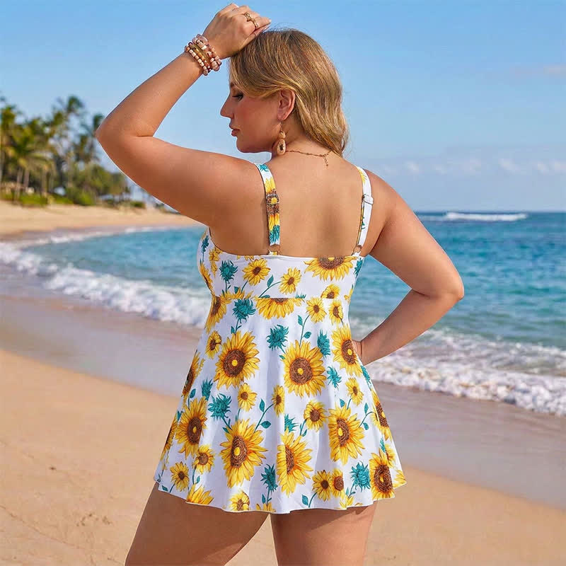 Plus Size Printed Ring Strap Swim Dress - image 6