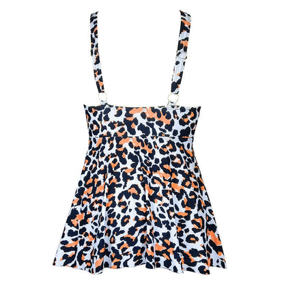 Leopard Flower Print Empire Waist Swim Dress - image 21