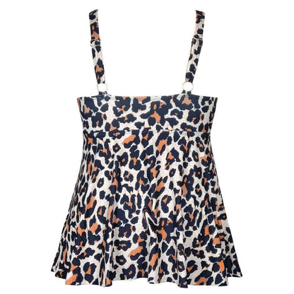 Leopard Flower Print Empire Waist Swim Dress - image 12