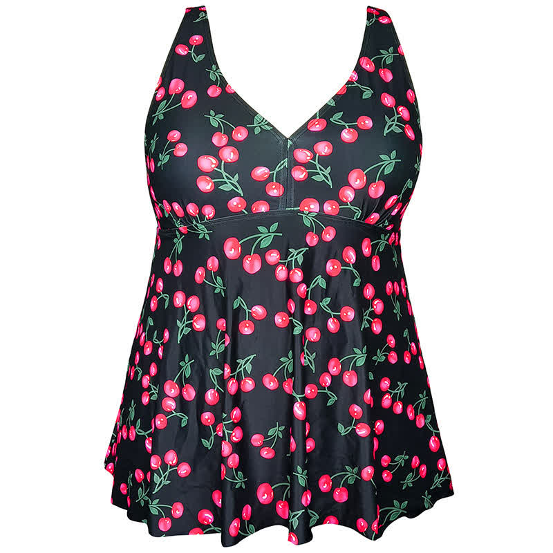 Leopard Flower Print Empire Waist Swim Dress - image 17