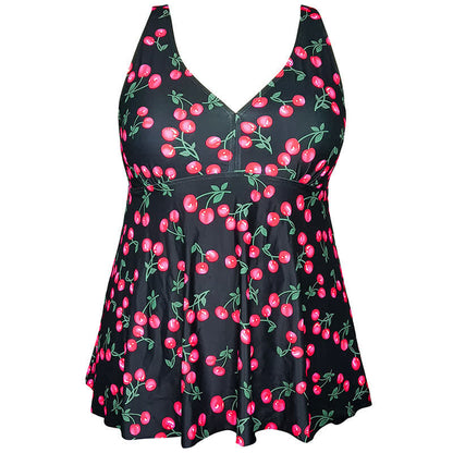 Leopard Flower Print Empire Waist Swim Dress - image 17