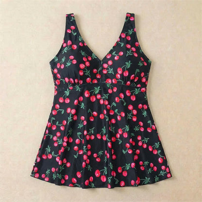 Leopard Flower Print Empire Waist Swim Dress - image 19