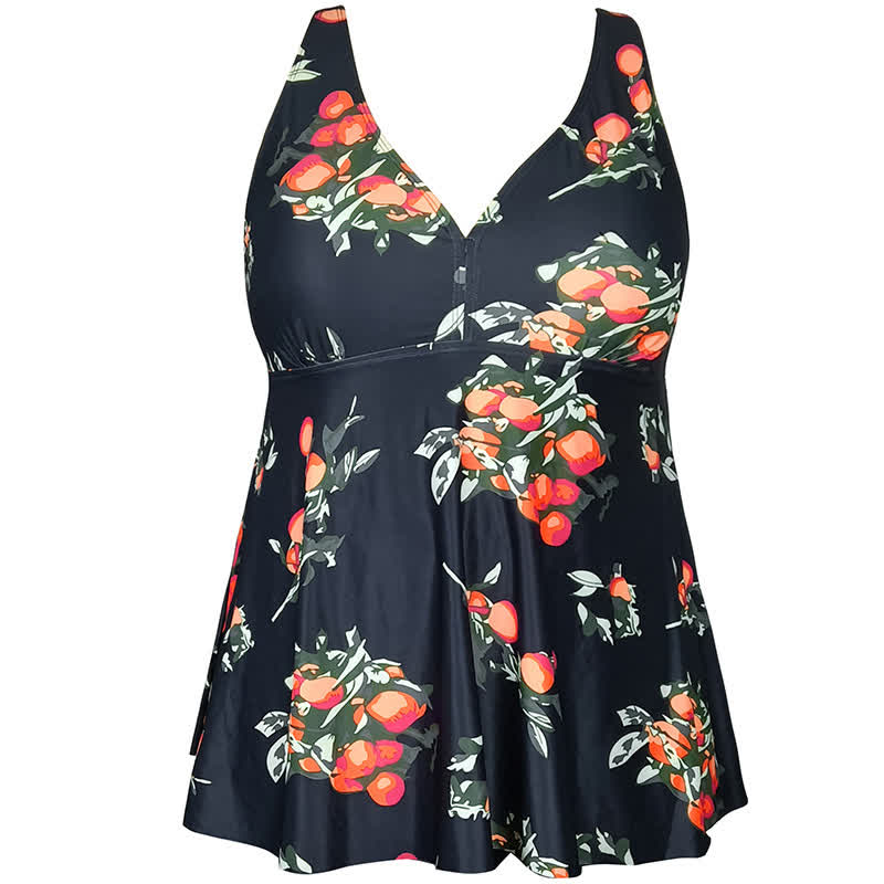 Leopard Flower Print Empire Waist Swim Dress - image 14