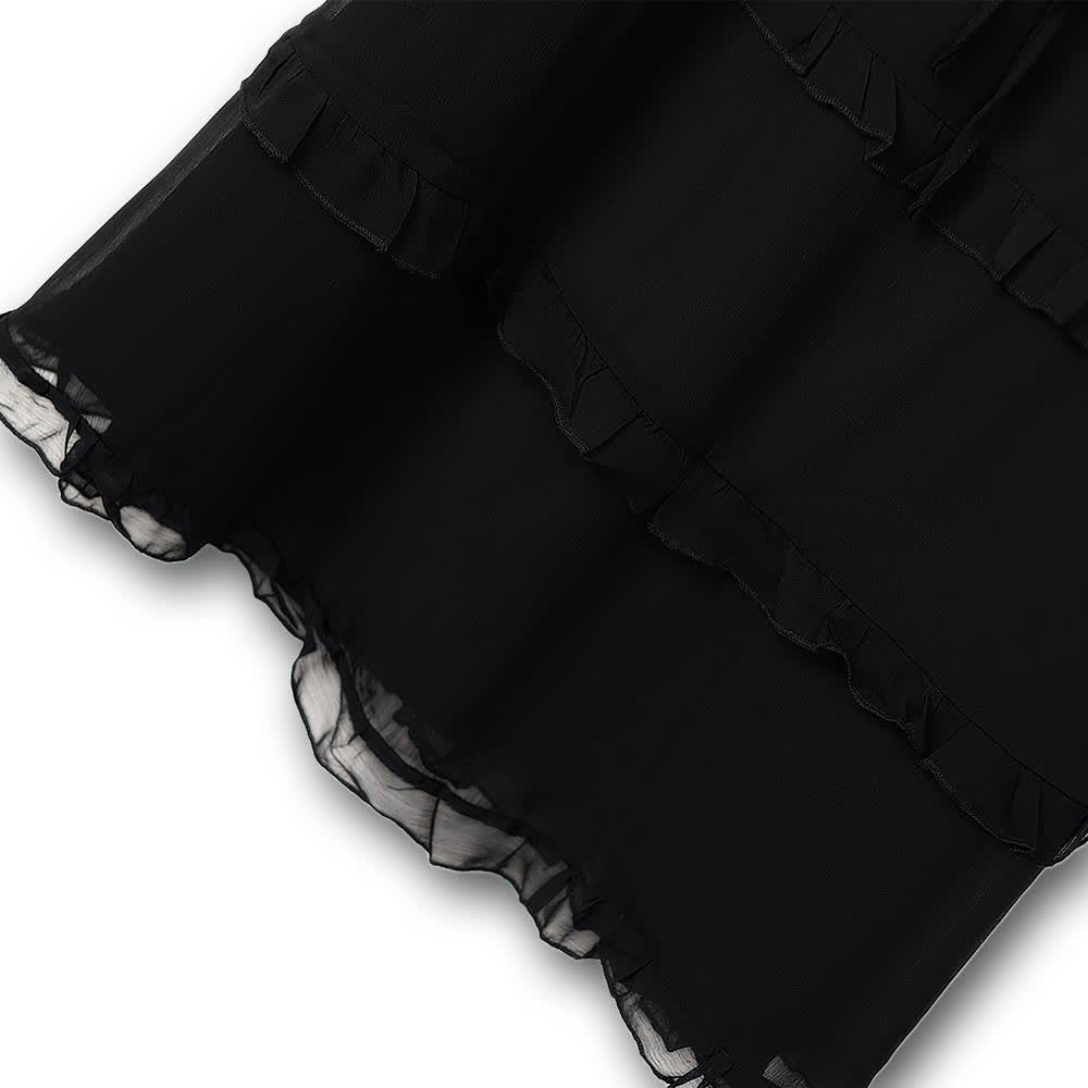 Plus Size Elegant V-Neck Ruffle Tie-Waist Midi Dress - image 4