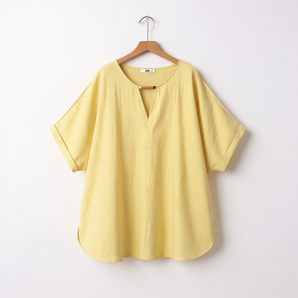 Yellow Loose Top Floral Skirt Matching Two Piece Set - Blouse - 6XL - image 1