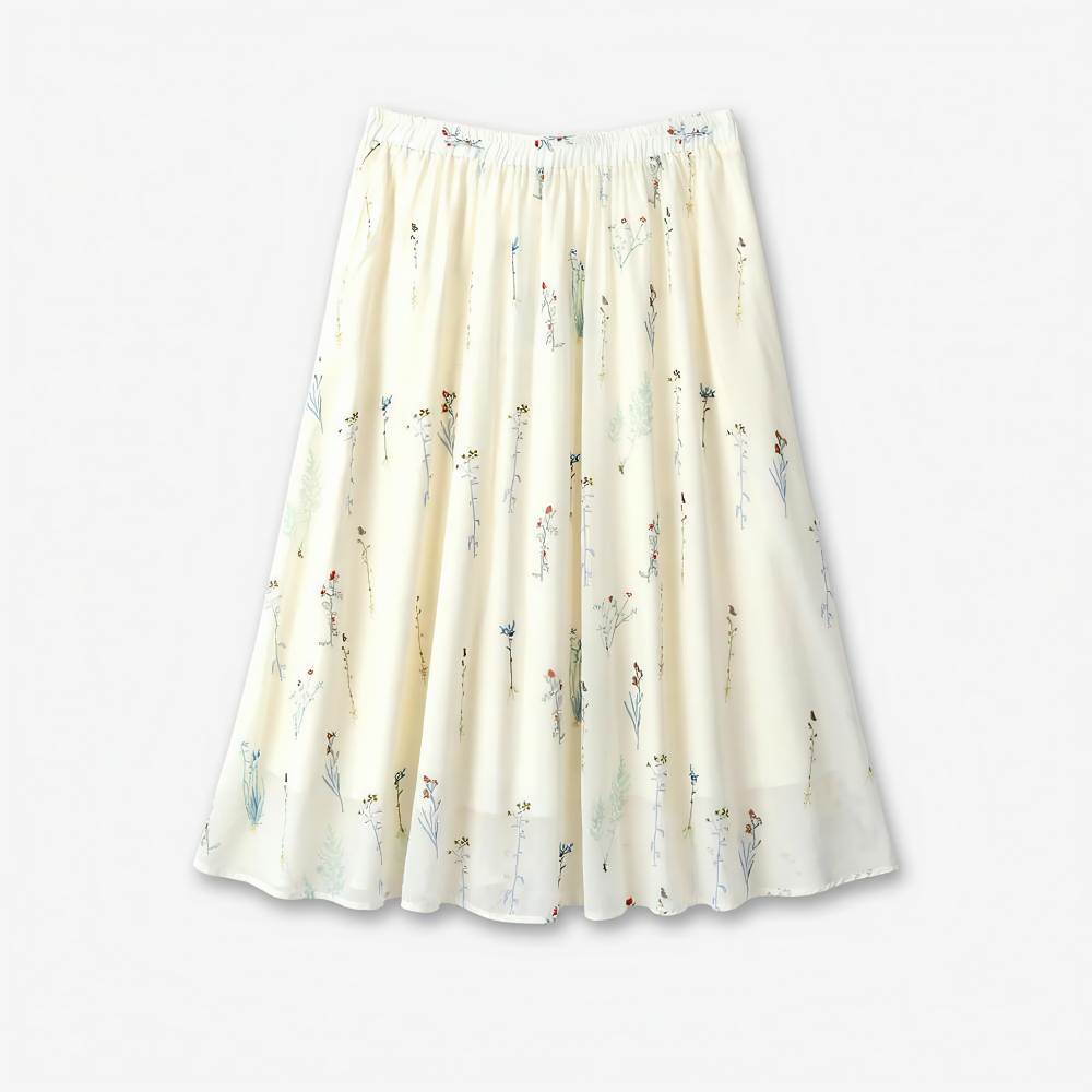 Yellow Loose Top Floral Skirt Matching Two Piece Set - Dress - 6XL - image 5