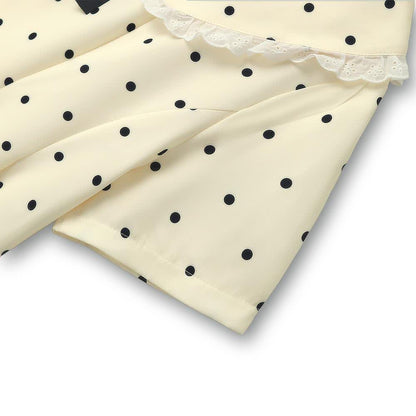 Plus Size Polka Dot Lace Collar Midi Dress - image 2