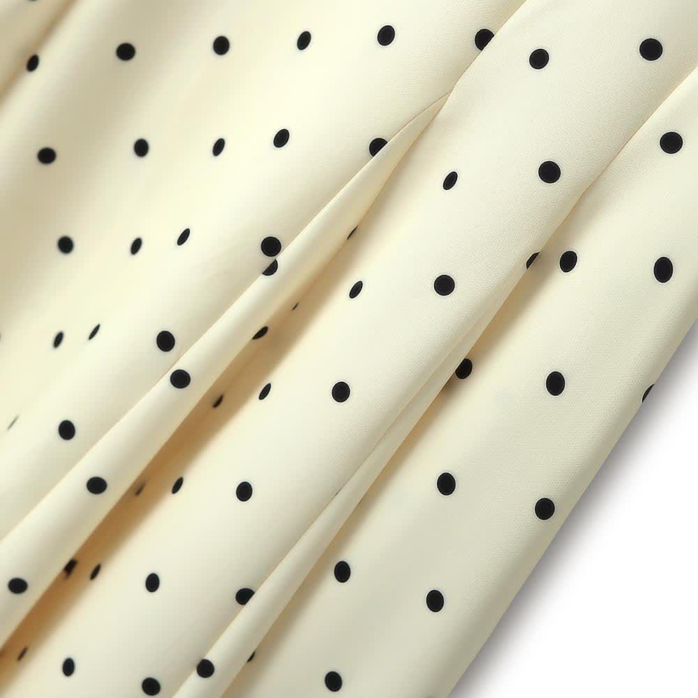 Plus Size Polka Dot Lace Collar Midi Dress - image 4