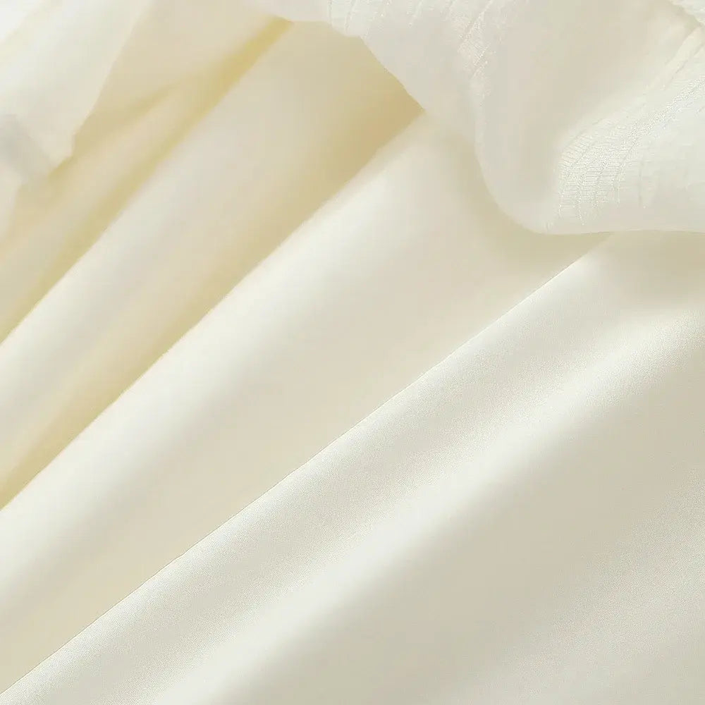 Textured Tencel Blend Puff Sleeve Midi Dress - image 4