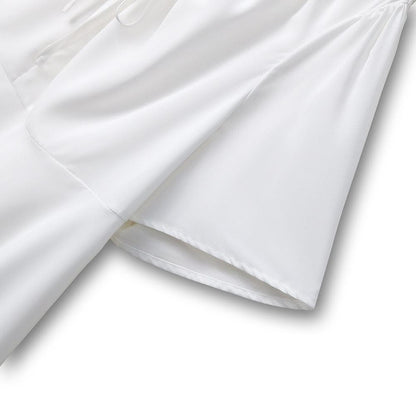 Plus-Size V Neck Tie-Neck Ruffle Peplum Blouse - image 2
