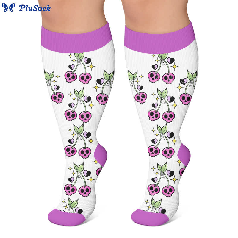 Plus Size Pink Purple Novelty Compression Socks - image 7