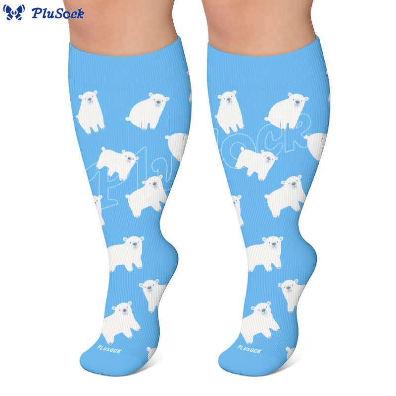 Plus Size Cartoon Flower & Animal Print Compression Socks - image 5