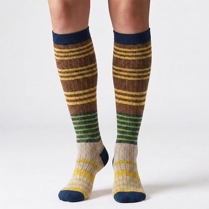 Colorful Stripe Print Compression Socks(6 Pairs) - image 3