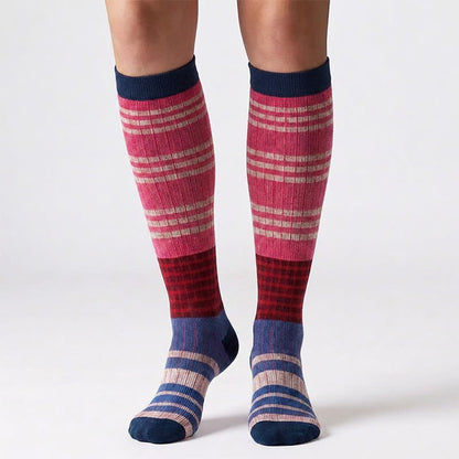 Colorful Stripe Print Compression Socks(6 Pairs) - image 4