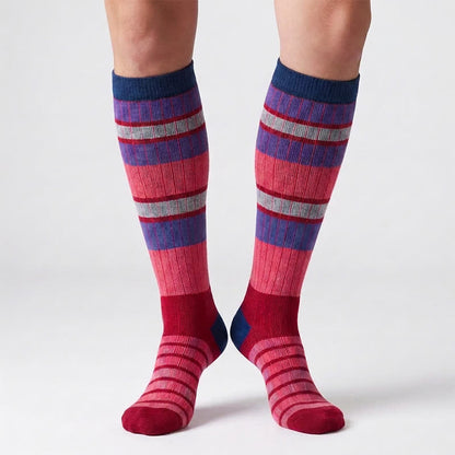 Colorful Stripe Print Compression Socks(6 Pairs) - image 1