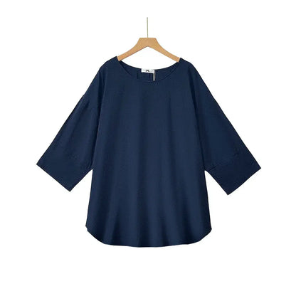 Plus Size Navy Top Animal Print Dress Set - Blouse - 6XL - image 6