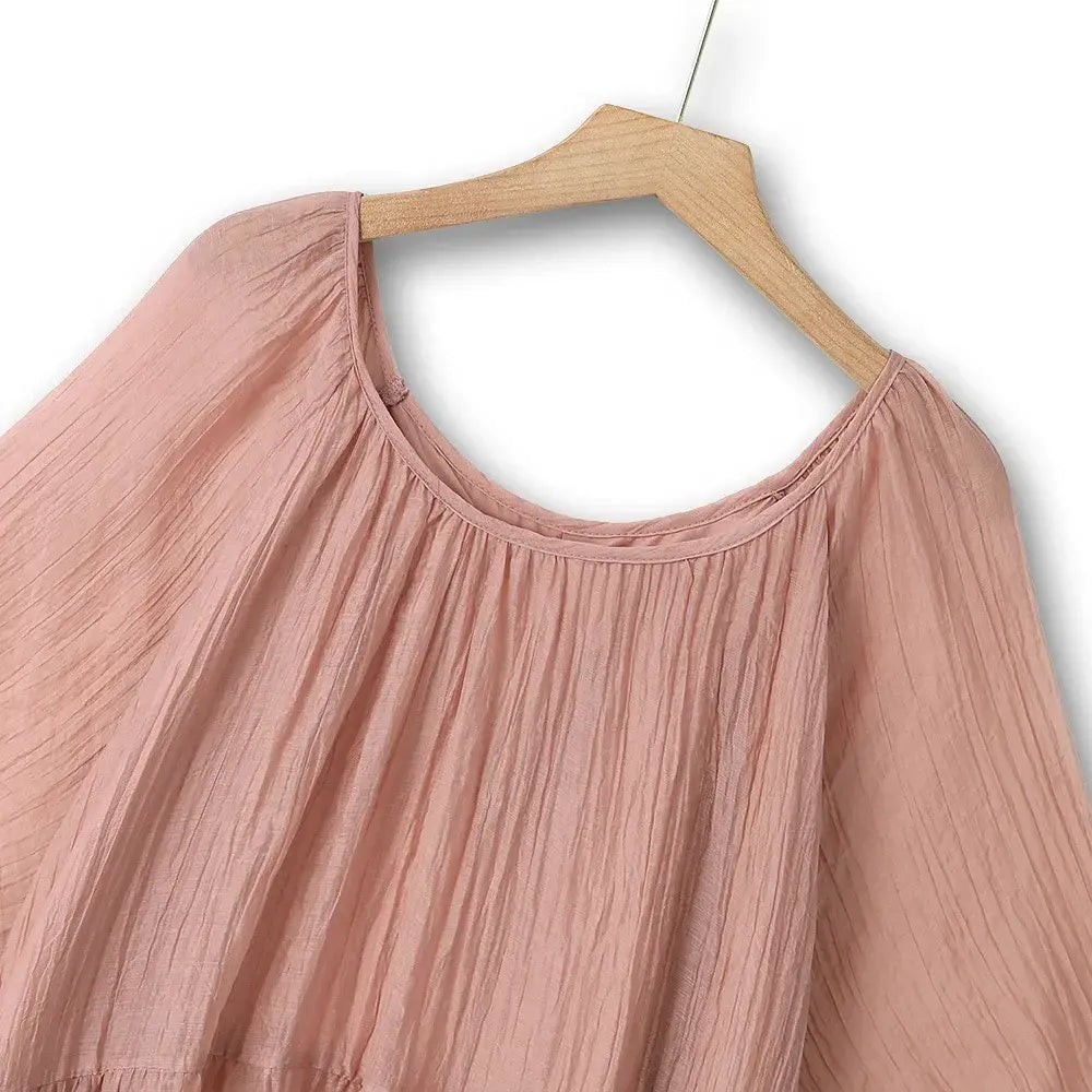 Plus Size Pink Textured Empire Midaxi Dress - image 1