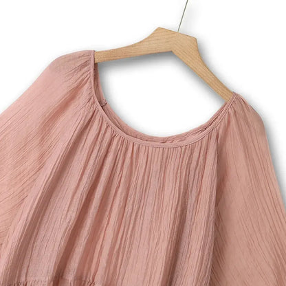 Plus Size Pink Textured Empire Midaxi Dress - image 1