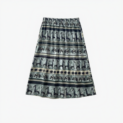 Plus Size Navy Top Animal Print Dress Set - Midi Skirt - 6XL - image 7