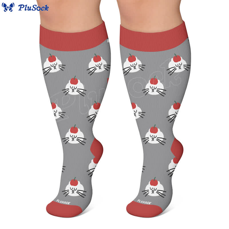 Plus Size Panda Cat Dog Print Compression Socks - image 7
