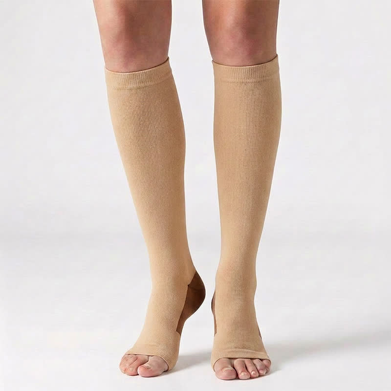 Classic Color Open Toe Compression Socks(5 Pairs) - image 4