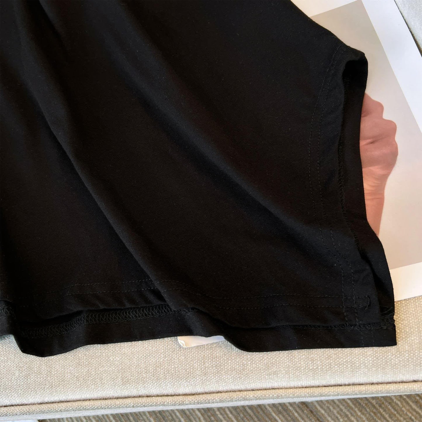 Plus Size Asymmetric Hem Cotton Blouse - image 6