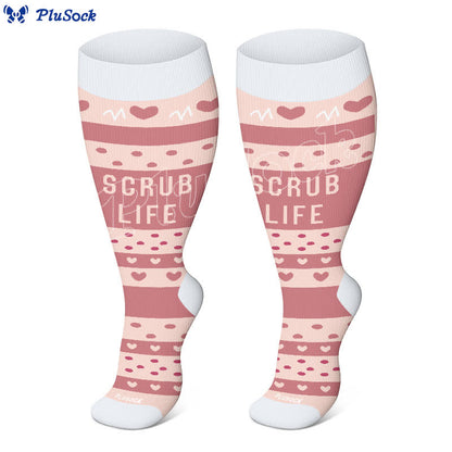 Plus Size Nurse Print Compression Socks(3 Pairs) - image 6