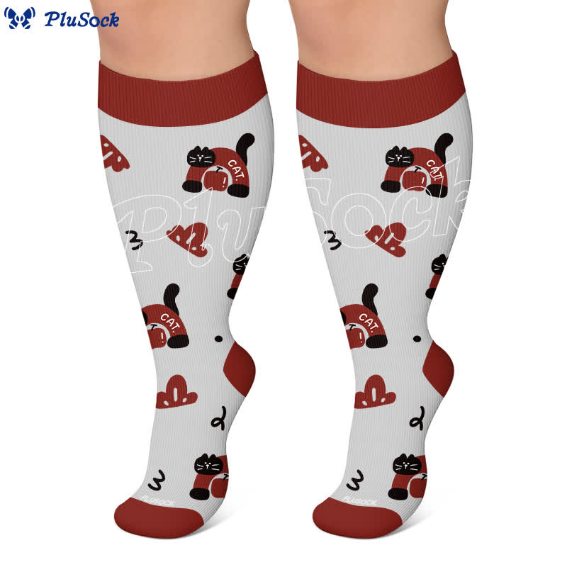 Plus Size Kitty Bloom Compression Socks - image 6