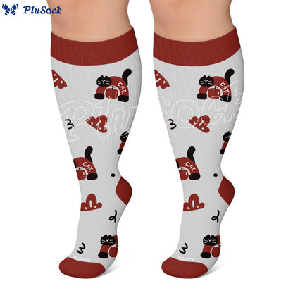 Plus Size Kitty Bloom Compression Socks - image 6