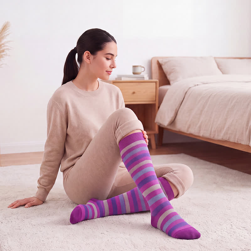 Striped Series Casual Compression Socks(6 Pairs) - image 6