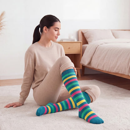 Striped Series Casual Compression Socks(6 Pairs) - image 3