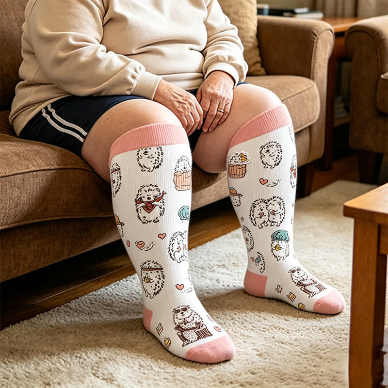 Plus Size Hedgehog Compression Socks - image 2