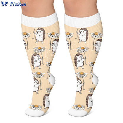 Plus Size Hedgehog Compression Socks - image 4