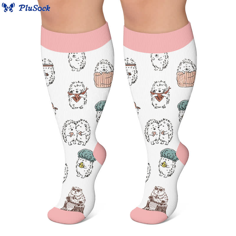 Plus Size Hedgehog Compression Socks - image 5