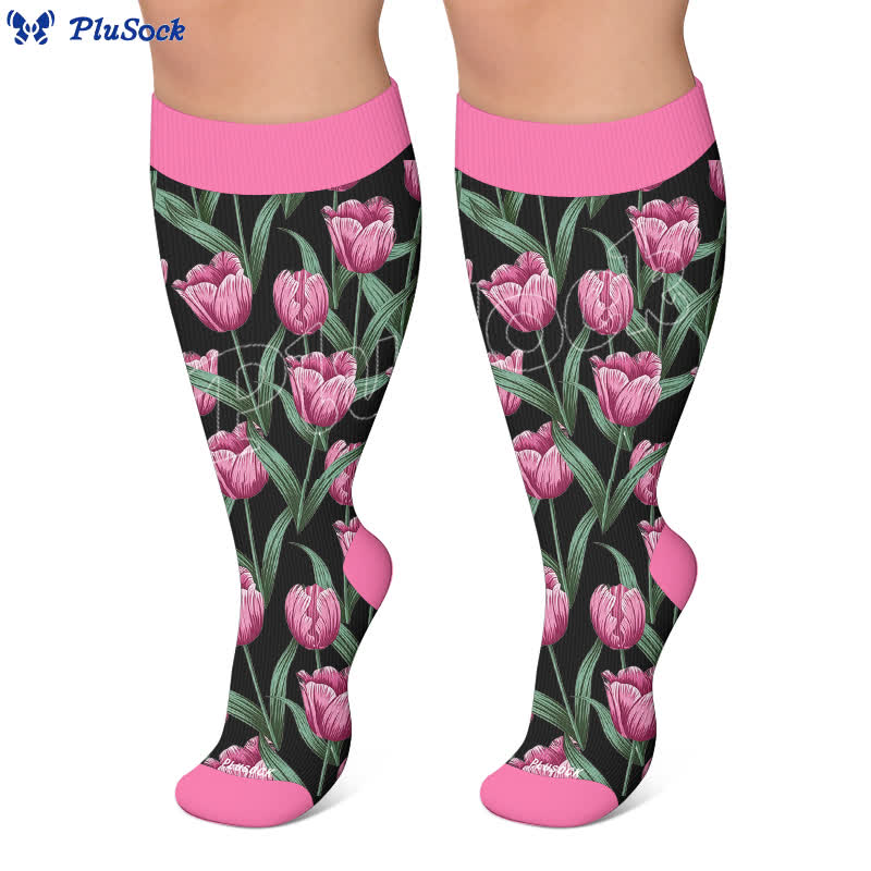 Plus Size Tulip Bloom Compression Socks - image 4