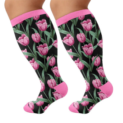 Plus Size Tulip Bloom Compression Socks - image 8