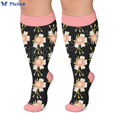 Plus Size Floral Bee Compression Socks - image 7