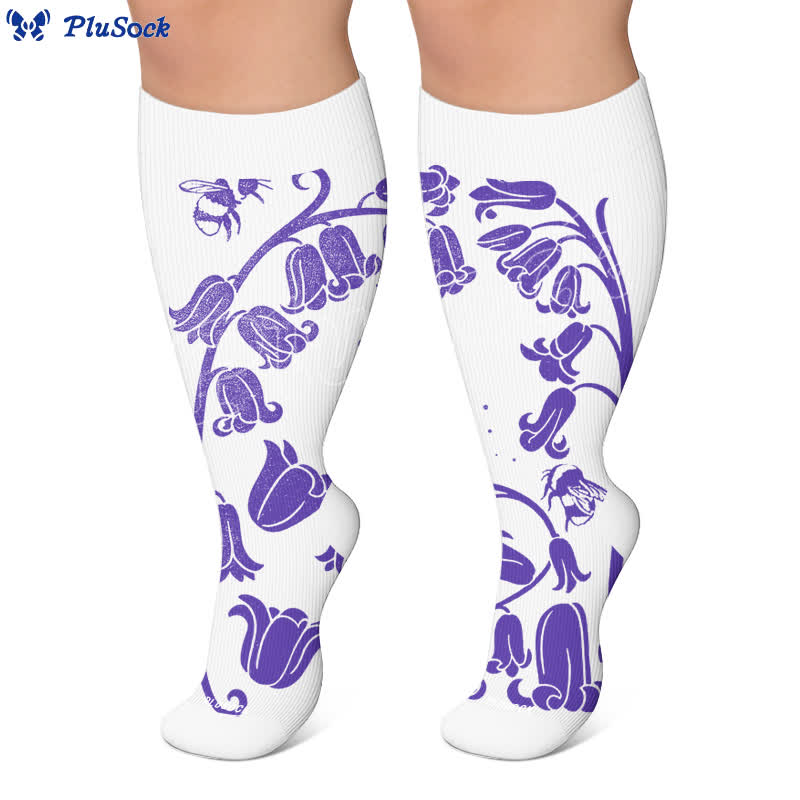 Plus Size Floral Bee Compression Socks - image 6