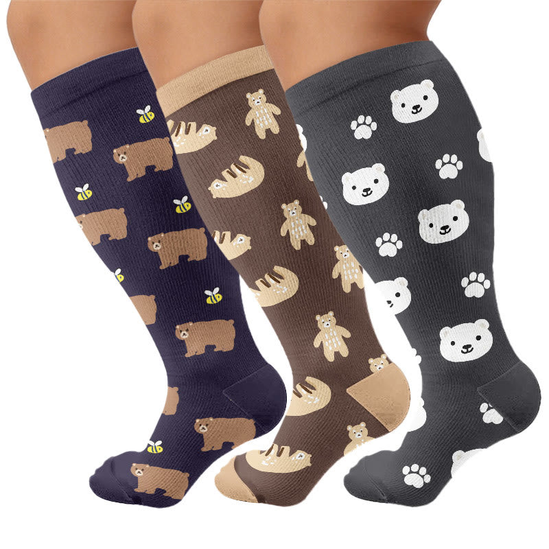 Plus Size Cute Bear Compression Socks - image 4