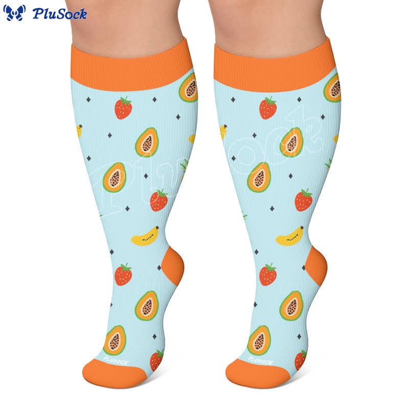 Plus Size Fruit Print Compression Socks - image 5