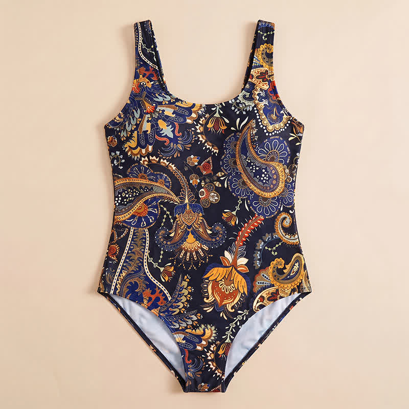 Vacation Wide Strap Tropical Floral One-Piece Swimsuit - image 8