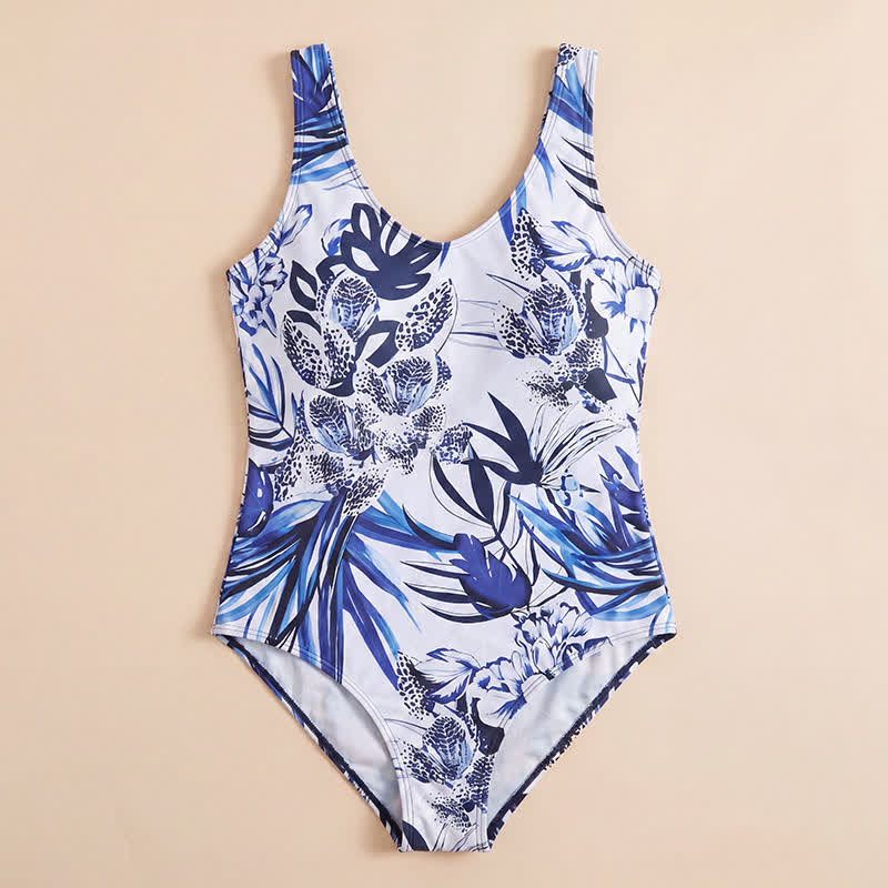 Vacation Wide Strap Tropical Floral One-Piece Swimsuit - image 10