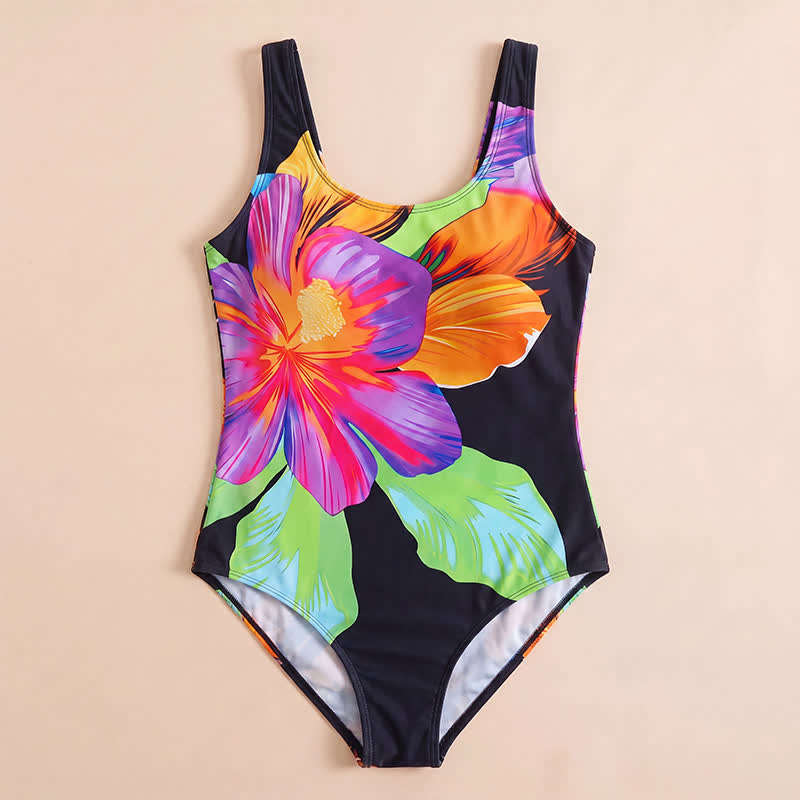 Scoop Wide Strap Floral Print One-Piece Swimsuit - image 10