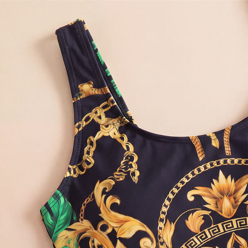 Scoop Wide Strap Floral Print One-Piece Swimsuit - image 4