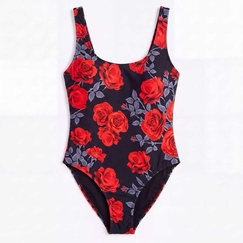 Tropical Leopard Flower Cat Print One-Piece Swimsuit - image 14